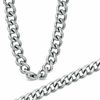 Thumbnail Image 1 of Men's 8.0mm Flat Curb Necklace and Bracelet Set in Stainless Steel - 24&quot;