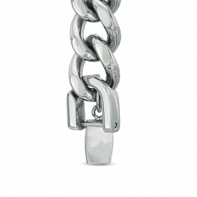 Main Image 2 of Men's 8.0mm Flat Curb Necklace and Bracelet Set in Stainless Steel - 24&quot;