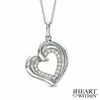 Thumbnail Image 1 of 1/5 CT. T.W. Diamond Tilted Heart Pendant in 10K White Gold
