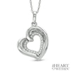 Thumbnail Image 1 of 1/10 CT. T.W. Diamond Tilted Heart Pendant in 10K White Gold