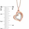 Thumbnail Image 2 of 1/10 CT. T.W. Diamond Tilted Heart Pendant in 10K Rose Gold