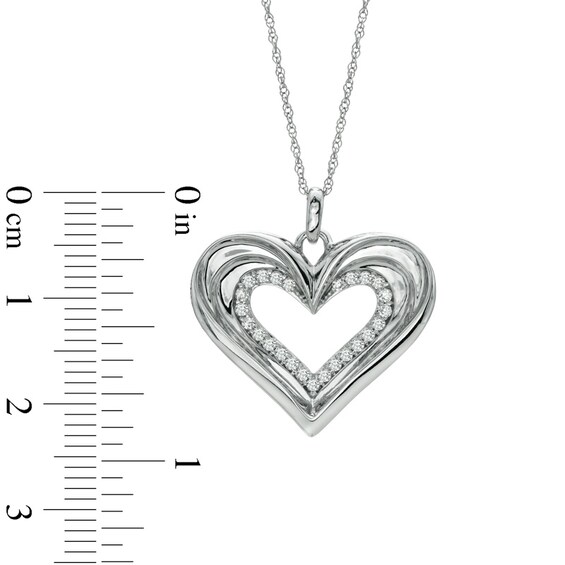 1/4 CT. T.w. Diamond Heart Pendant in 10K White Gold