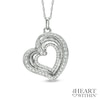 Thumbnail Image 1 of 1/2 CT. T.W. Diamond Tilted Heart Pendant in 10K White Gold