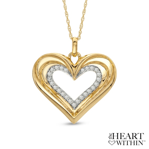 1/4 CT. T.w. Diamond Heart Pendant in 10K Gold