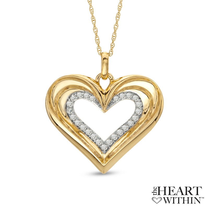 The Heart Within® 1/4 CT. T.W. Diamond Heart Pendant in 10K Gold