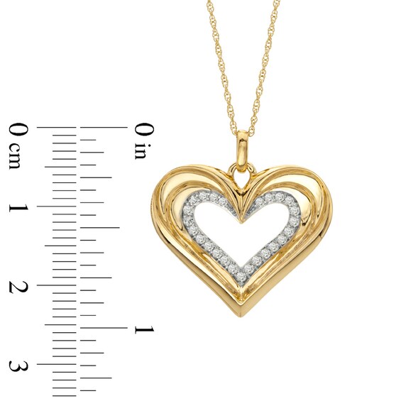 1/4 CT. T.w. Diamond Heart Pendant in 10K Gold