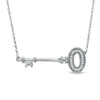Thumbnail Image 0 of 1/15 CT. T.W. Diamond Sideways Key Necklace in Sterling Silver