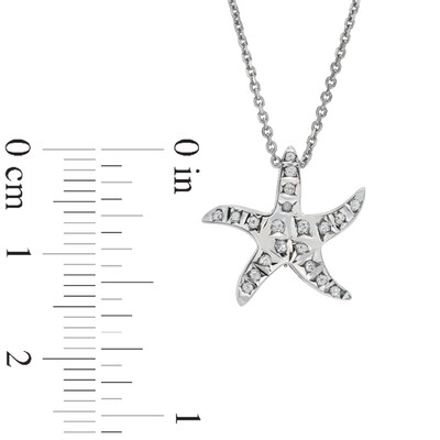 Starfish necklace maritime chain in bronze with mint glass beads