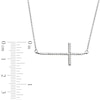 Thumbnail Image 1 of 1/6 CT. T.W. Diamond Sideways Cross Necklace in 10K White Gold - 17"