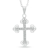 Thumbnail Image 0 of Diamond Fascination™ Vintage-Style Cross Pendant in Sterling Silver with Platinum Plate