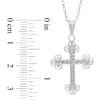 Thumbnail Image 1 of Diamond Fascination™ Vintage-Style Cross Pendant in Sterling Silver with Platinum Plate