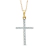 Thumbnail Image 0 of Diamond Accent Lined Cross Pendant in 10K Gold