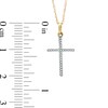 Thumbnail Image 1 of Diamond Accent Lined Cross Pendant in 10K Gold