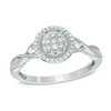 Thumbnail Image 1 of 1/5 CT. T.W. Diamond Cluster Frame Ring in Sterling Silver