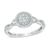 Thumbnail Image 0 of 1/5 CT. T.W. Diamond Cluster Frame Ring in Sterling Silver