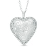 Thumbnail Image 0 of Diamond Fascination™ Heart with Scroll Design Locket in Sterling Silver with Platinum Plate