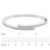 Thumbnail Image 1 of Diamond Fascination™ Bypass Slip-On Bangle in Sterling Silver with Platinum Plate