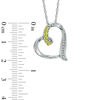 Thumbnail Image 1 of Peridot and Diamond Accent Looping Heart Pendant in Sterling Silver