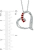 Thumbnail Image 1 of Garnet and Diamond Accent Looping Heart Pendant in Sterling Silver