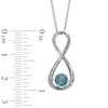 Thumbnail Image 1 of 5.5mm Aquamarine and Diamond Accent Infinity Pendant in Sterling Silver