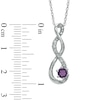 Thumbnail Image 1 of 5.5mm Amethyst and Diamond Accent Twist Pendant in Sterling Silver