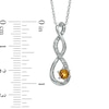 Thumbnail Image 1 of 5.5mm Citrine and Diamond Accent Twist Pendant in Sterling Silver