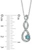 Thumbnail Image 1 of 5.5mm Aquamarine and Diamond Accent Twist Pendant in Sterling Silver