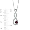 Thumbnail Image 1 of 5.5mm Garnet and Diamond Accent Twist Pendant in Sterling Silver