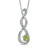 Thumbnail Image 0 of 4.5mm Peridot and Diamond Accent Twist Pendant in Sterling Silver