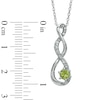 Thumbnail Image 1 of 4.5mm Peridot and Diamond Accent Twist Pendant in Sterling Silver