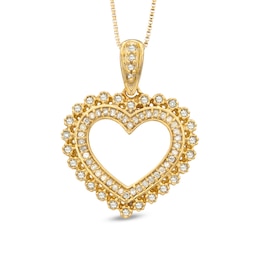 1/3 CT. T.W. Diamond Heart Pendant in Sterling Silver and 14K Gold Plate