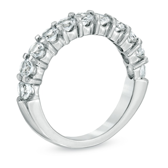 White Lab-Created Sapphire Band in Sterling Silver