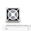 Thumbnail Image 2 of Men's Black and Grey Enamel Square Cuff Links in Sterling Silver
