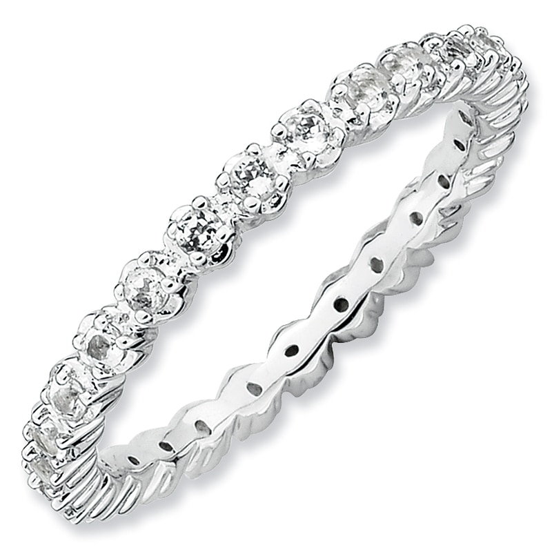 Stackable Expressions&#8482; White Topaz Eternity Band in Sterling Silver