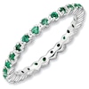 Thumbnail Image 0 of Stackable Expressions™ Lab-Created Emerald Eternity Band in Sterling Silver