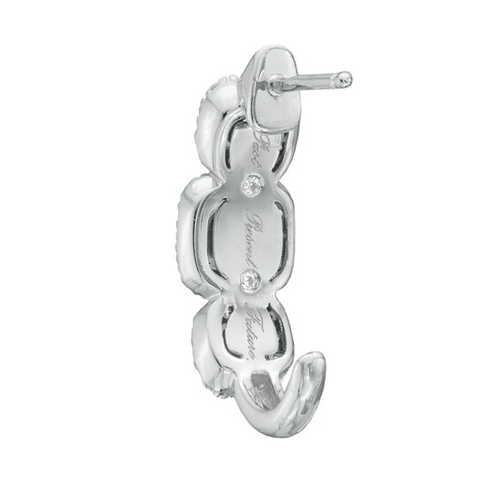 1/2 CT. T.w. Diamond Past Present FutureÂ® Frame J-Hoop Earrings in 14K White Gold