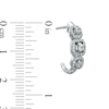 Thumbnail Image 2 of 1/2 CT. T.W. Diamond Past Present Future® Frame J-Hoop Earrings in 14K White Gold