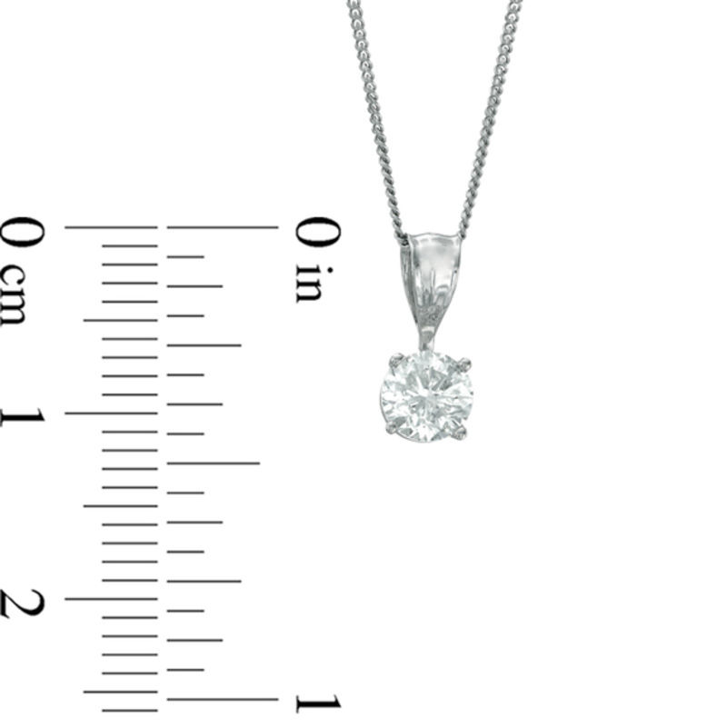 Main Image 2 of Celebration Ideal 1/2 CT. Certified Diamond Solitaire Pendant in 14K White Gold (K/I1)