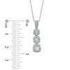 Thumbnail Image 3 of 1/2 CT. T.W. Diamond Past Present Future® Cushion Frame Pendant in 14K White Gold
