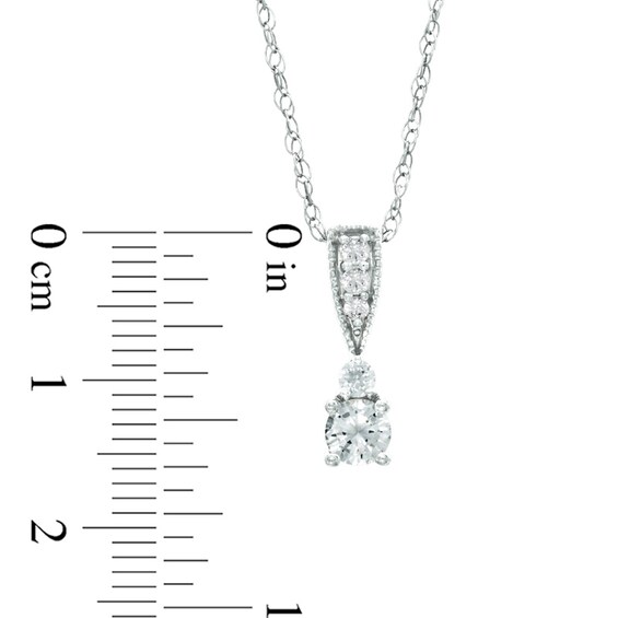 1/2 CT. T.w. Diamond Drop Pendant in 14K White Gold