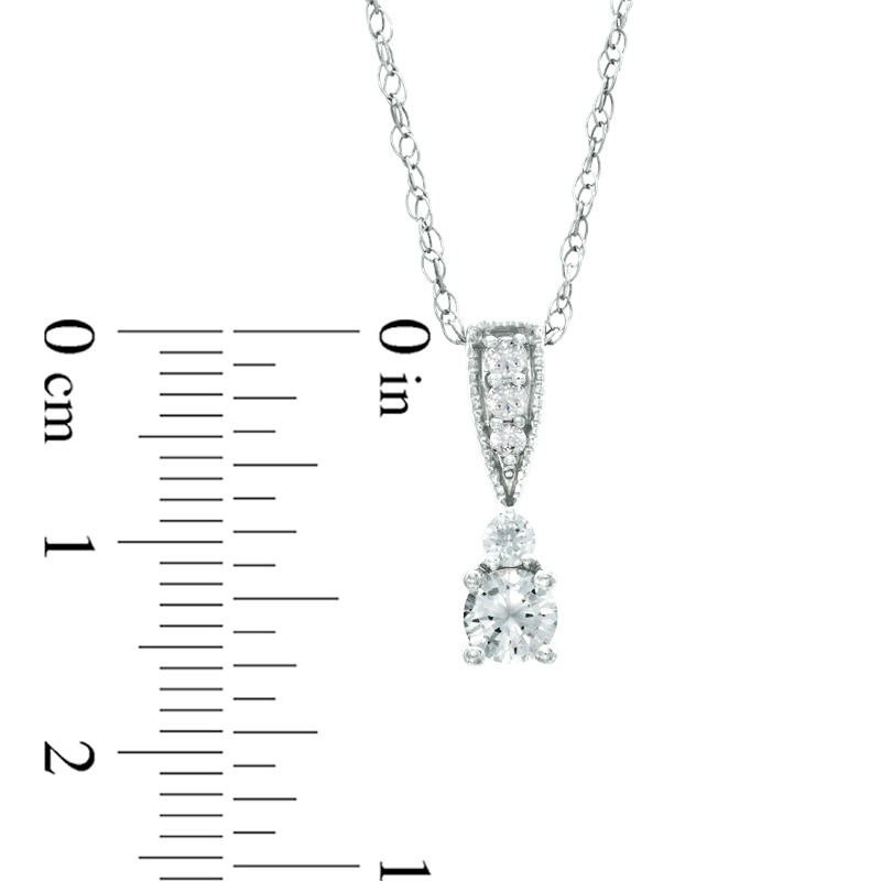 Main Image 2 of 1/2 CT. T.W. Diamond Drop Pendant in 14K White Gold