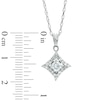 Thumbnail Image 2 of 1/2 CT. T.W. Diamond Concave Square Pendant in 10K White Gold