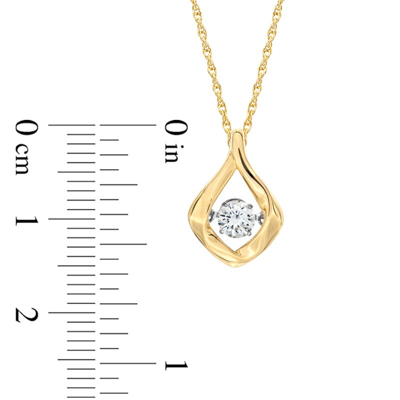 Main Image 2 of 1/5 CT. Diamond Solitaire Flame Pendant in 10K Gold