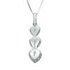 Thumbnail Image 2 of 1/5 CT. T.W. Diamond Past Present Future® Heart Frame Pendant in 10K White Gold