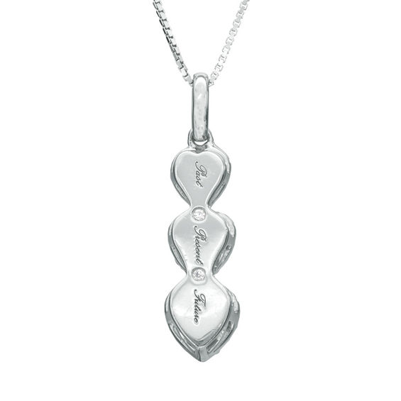 1/5 CT. T.w. Diamond Past Present FutureÂ® Heart Frame Pendant in 10K White Gold
