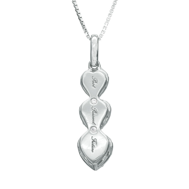 Main Image 2 of 1/5 CT. T.W. Diamond Past Present Future® Heart Frame Pendant in 10K White Gold