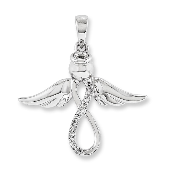 Diamond Accent Infinity Angel Slide in 14K White Gold