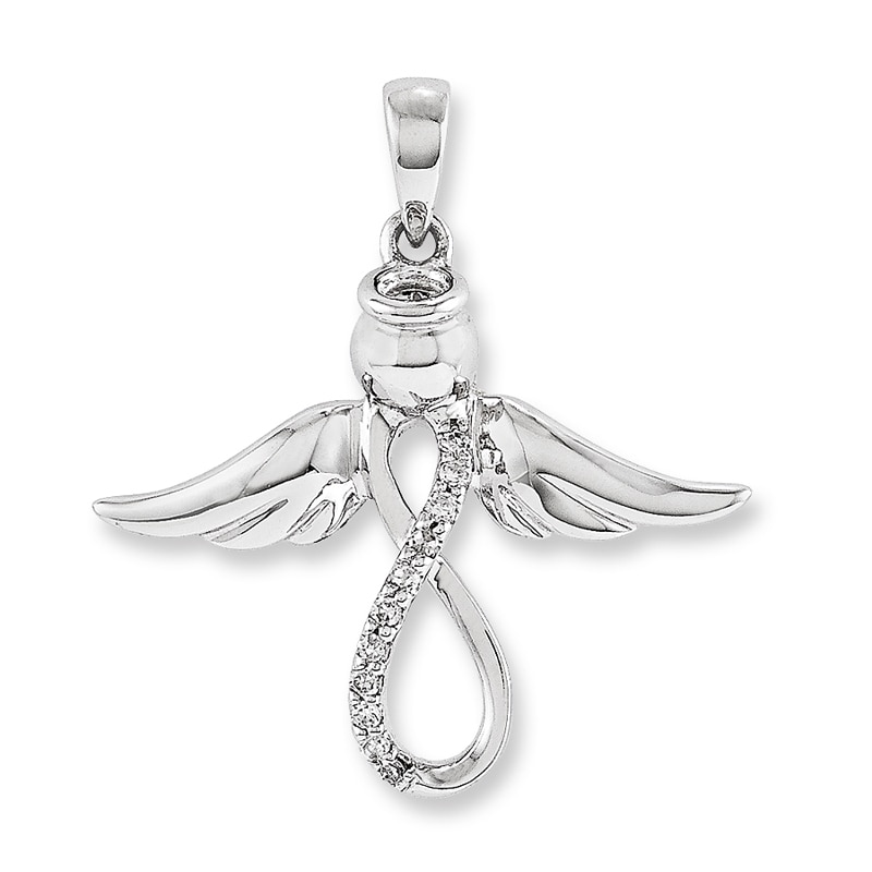 Main Image 1 of Diamond Accent Infinity Angel Slide in 14K White Gold