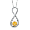 Thumbnail Image 0 of 5.5mm Citrine and Diamond Accent Infinity Pendant in Sterling Silver