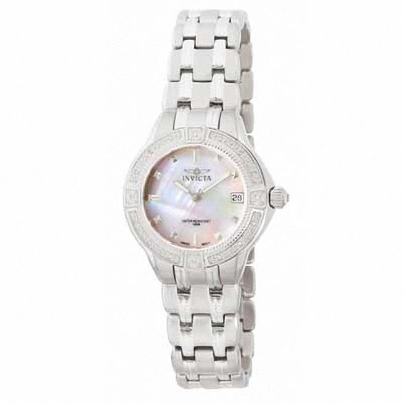 Ladies' Invicta Wildflower Diamond Accent Watch with Mother-of-Pearl Dial (Model: 0266)